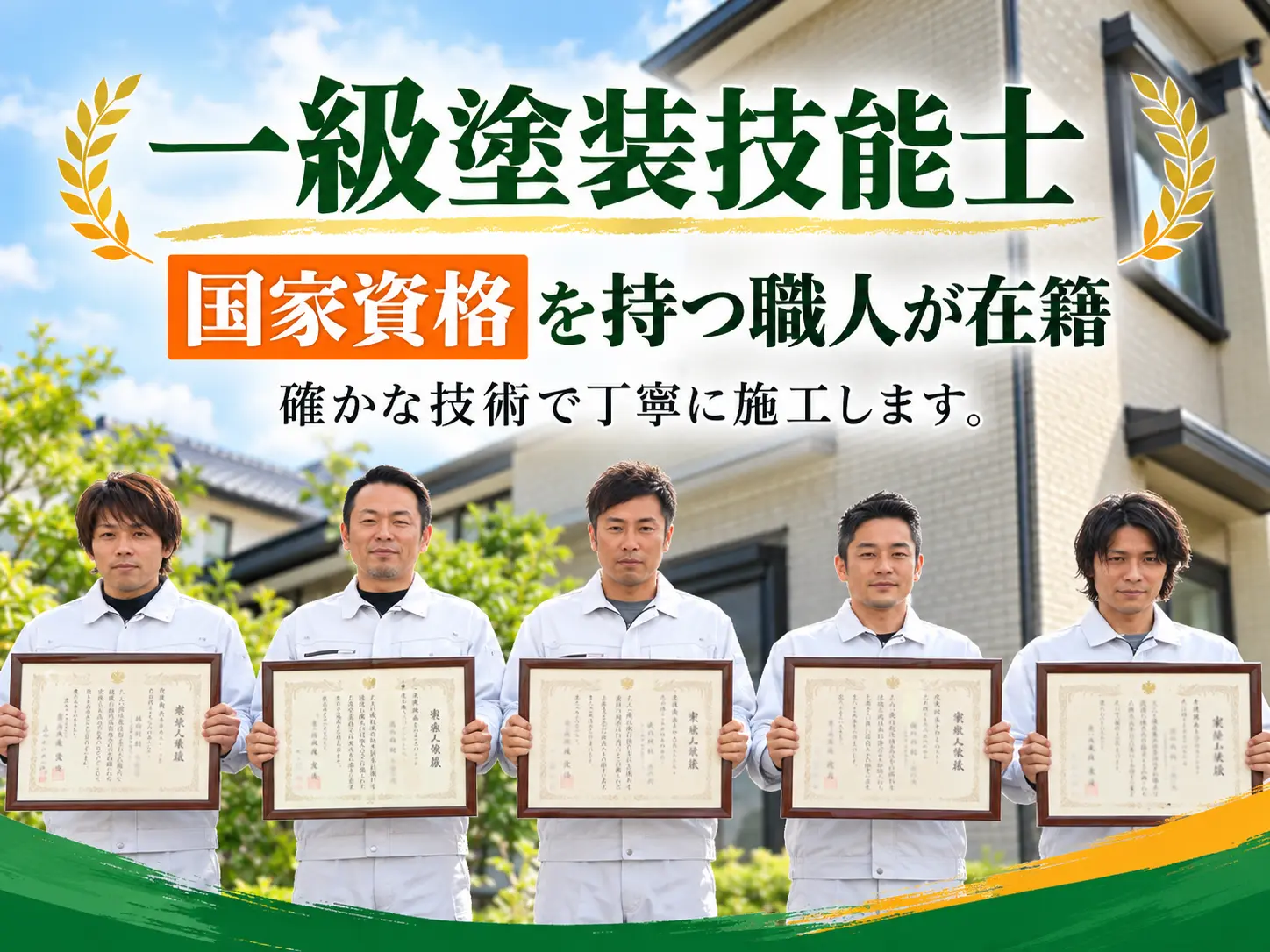 一級塗装技能士の国家資格を持つペイントリーフ大阪の職人