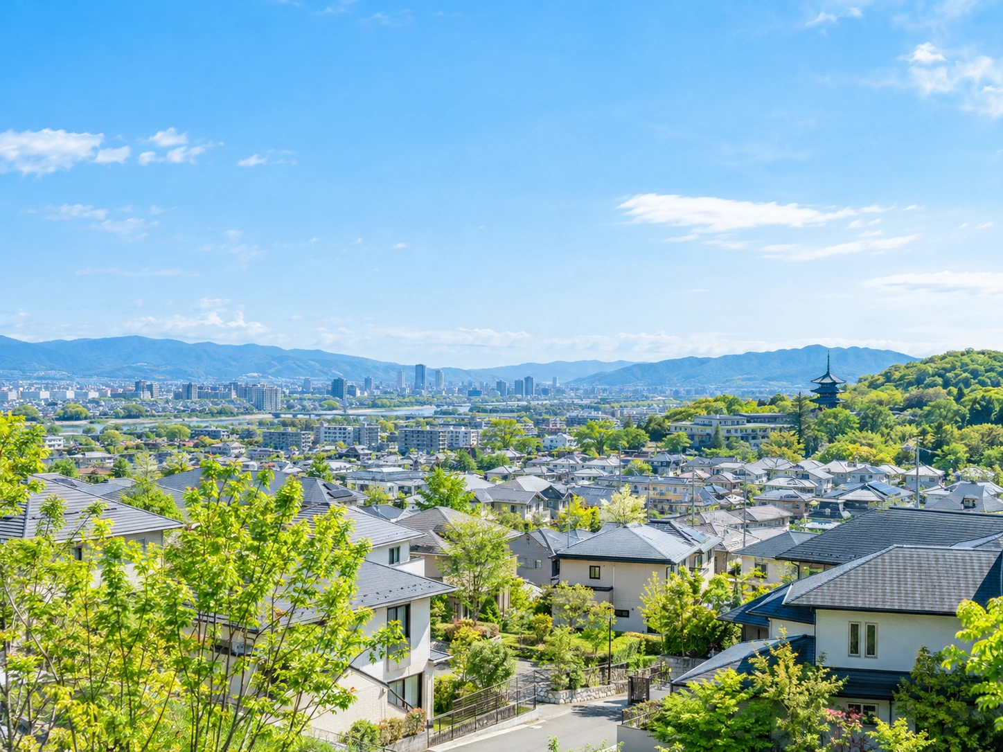 住宅が建ち並ぶ地域の街並みのイメージ